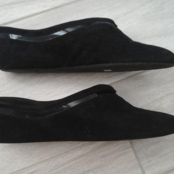 Jacques Levine Black Suede Slip On Wedge Slipper. Size 8 B - Picture 3 of 6